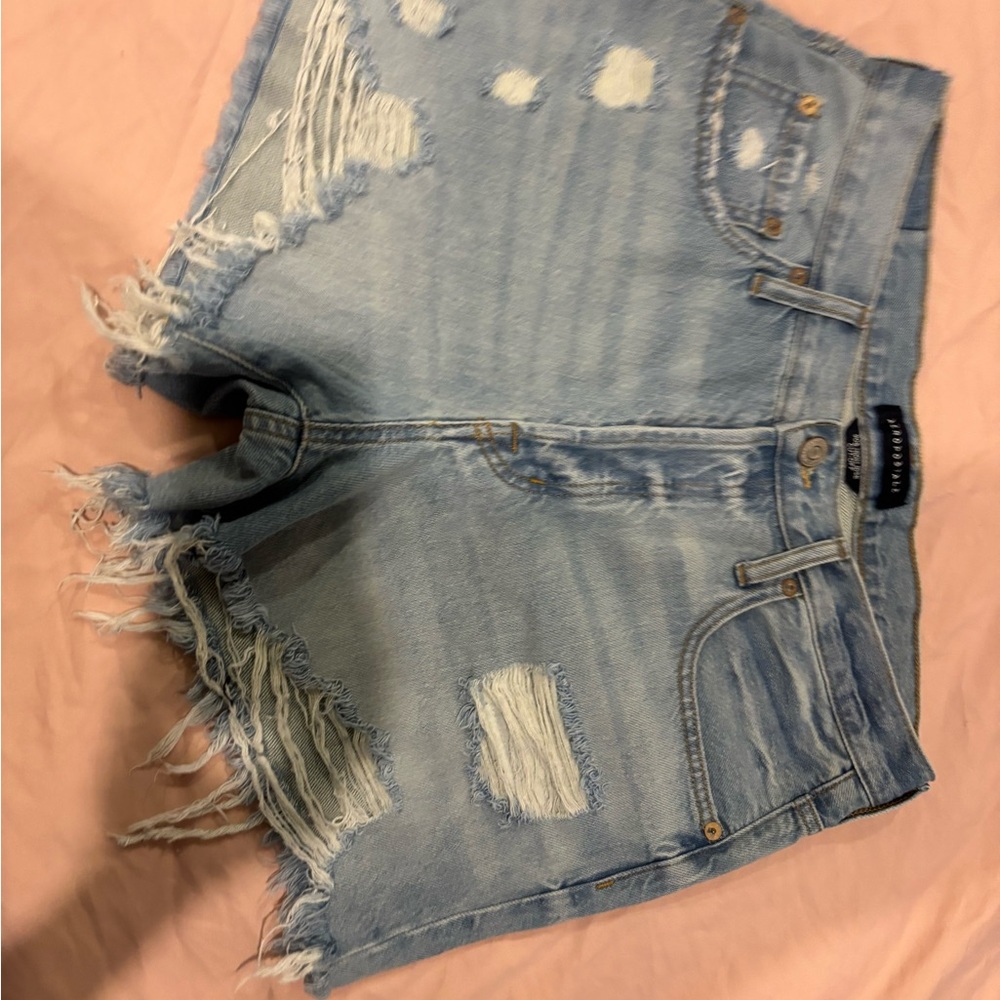 Forever 21 Blue Distressed Jean Shorts